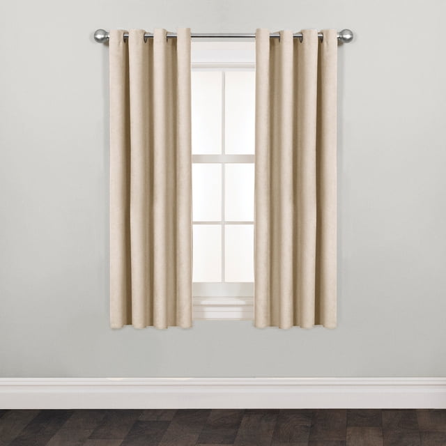 Mainstays Faux Silk Light-Filtering Grommet Window Curtain Panel, 54" x 63", Cream, 1 Panel
