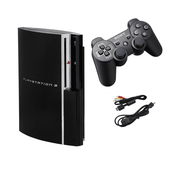 Sony Playstation 3 PS3 Original 80GB Console Refurbished Black with Official OEM Controller Black