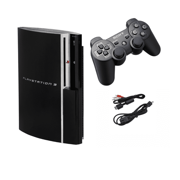Sony Playstation 3 PS3 Original Console 40GB Remise à Neuf Noire avec Manette Officielle OEM Noire