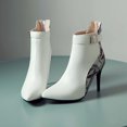 thumbnail image 4 of XZNGL Automne Hiver Femmes à Franges Talon Épais Surchaussures à Talons Hauts Bottes Mi-Hautes, 4 of 9