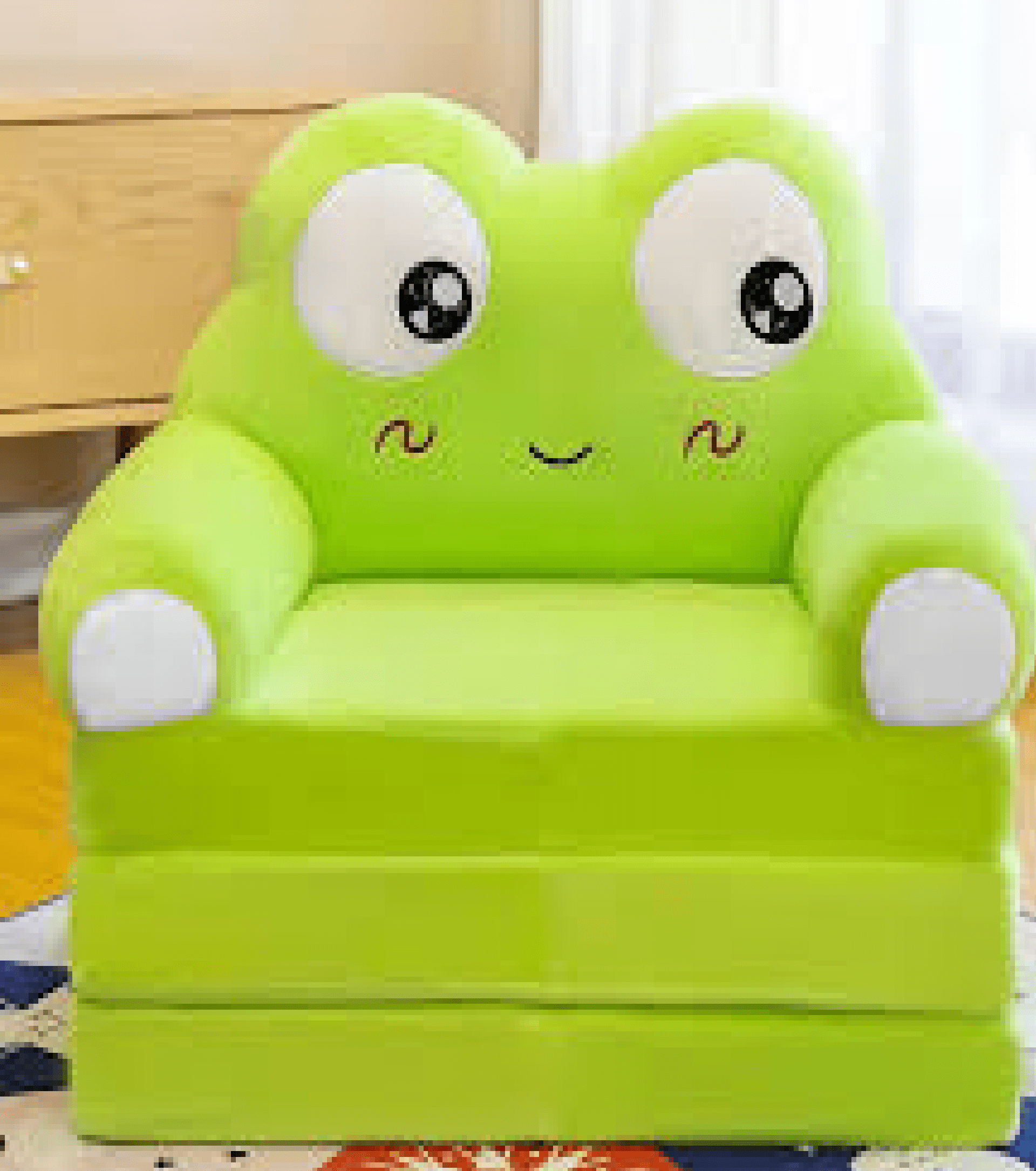 Refurbished Plush Foldable Kids Sofa Backrest Armchair 2 In 1 Foldable Children Sofa Cute Cartoon Lazy Sofa Children Flip Open Sofa Bed For Living Room Bedroom Without Liner Filler