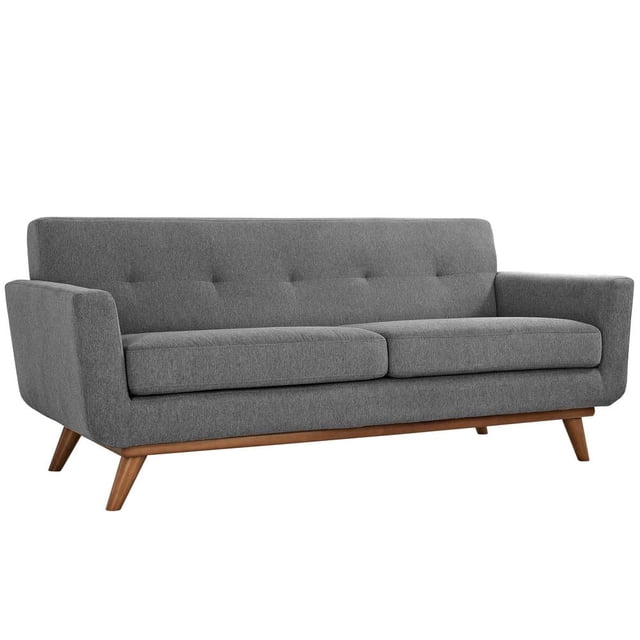 Modway Engage Upholstered Fabric Loveseat in Expectation Gray