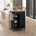 thumbnail image 2 of HOMCOM Rolling Kitchen Cart with Storage Cabinet, Drawer, Wood Top, 2 of 10