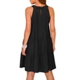 thumbnail image 4 of Penkiiy Robe d'Été Sans Manches pour Femmes, Dos Nu, Décontractée, Ligne A, à Volants, Robe de Plage, Vacances, Mini Robe, S Noir, 4 of 9