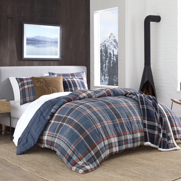 Eddie Bauer Home Shasta Lake Comforter Set, Twin, Navy