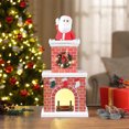 thumbnail image 3 of Mr. Christmas 18 Inch Animated Santa in Chimney with LED Lights and Music, White, 3 of 6