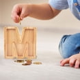 thumbnail image 4 of WRKEKC Clearance Personalized Wooden Name Money Box Wooden Deposit Box Twenty Six English Letters, 4 of 5