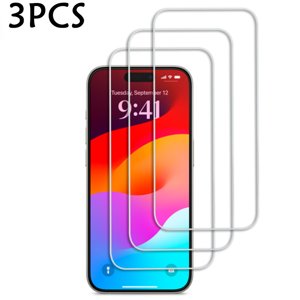 3-Pack iPhone 15 ProTempered Glass Screen Protector