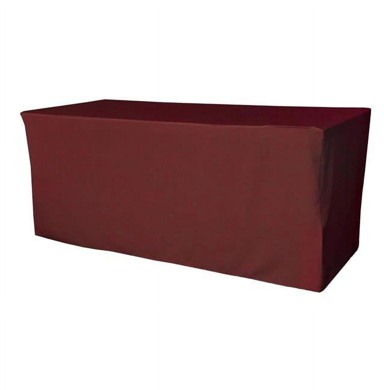 LA Linen TCpop-fit-72x30x30-BurgundyP17 Nappe Ajustée en Popeline de Polyester 2,23 lbs, Bourgogne