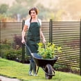 thumbnail image 2 of Outsunny Picket Metal Garden Fence 5 ft Outdoor Fencing with Feet, Brown, 2 of 9