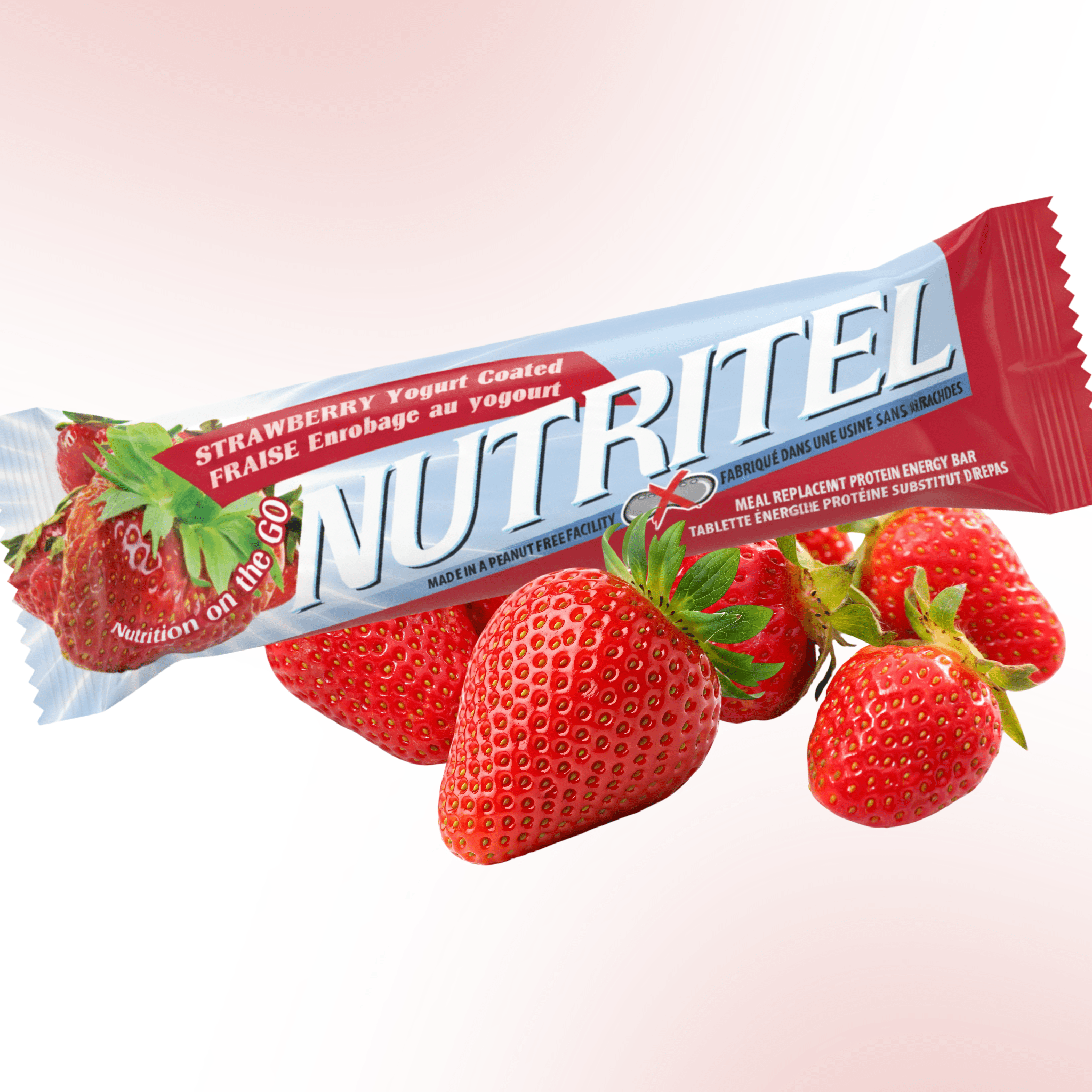 Nutritel - Strawberry Yogurt Coated- Meal Replacement Protein Energy Bar - 12 Pack