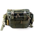 thumbnail image 1 of Graflsoa Multifunctional Army Green Fishing Tackle Bag with Adjustable Straps and Multiple Pockets for Outdoor Enthusiasts, 1 of 7