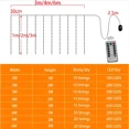 thumbnail image 4 of 1 Pack LED Curtain Lights with USB 8 Modes Remote Control,for Home,Wall,Window,Fairy Garden Party,Wedding,Christmas Decorations (Red,3Mx3M 300LEDS), 4 of 7