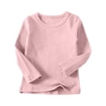 thumbnail image 1 of tarylea Baby Girl Clothes Crew Neck Undershirts Solid Color Long Sleeve Pullover Casual Loose Fall Basic Tops, 1 of 8