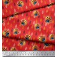 thumbnail image 2 of Soimoi Poly Georgette Fabric Feather & Bird Cartoon Printed Craft Fabric by The Yard 52 Inch Wide, 2 of 3