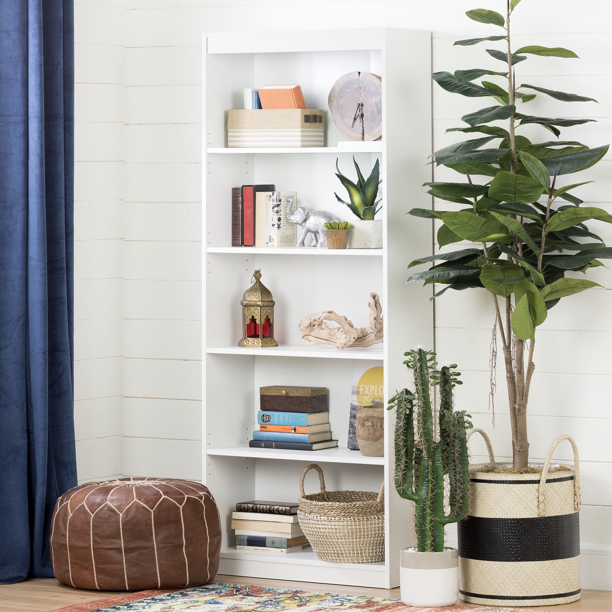 South Shore Axess 5-Shelf Bookcase, in Pure White
