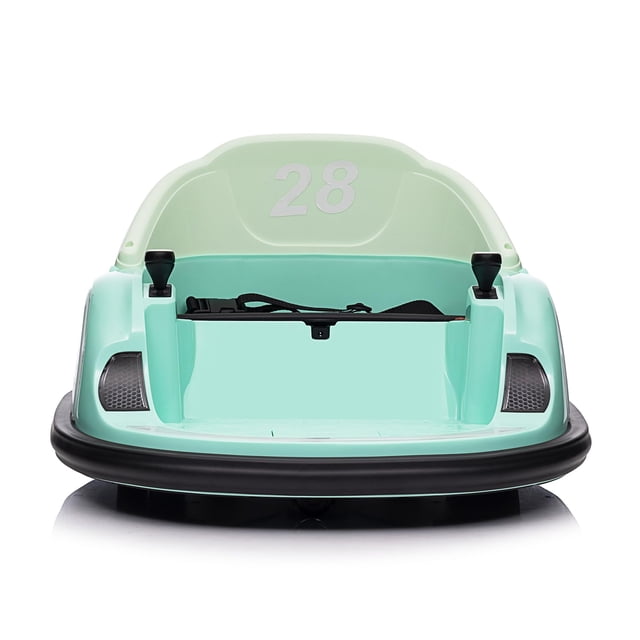 Yiwa 12V Electric Ride On Bumper Car for Toddlers, Remote Control, LED Lights, 360 Degree Spin, Battery Display, Music, Perfect Toy Gift