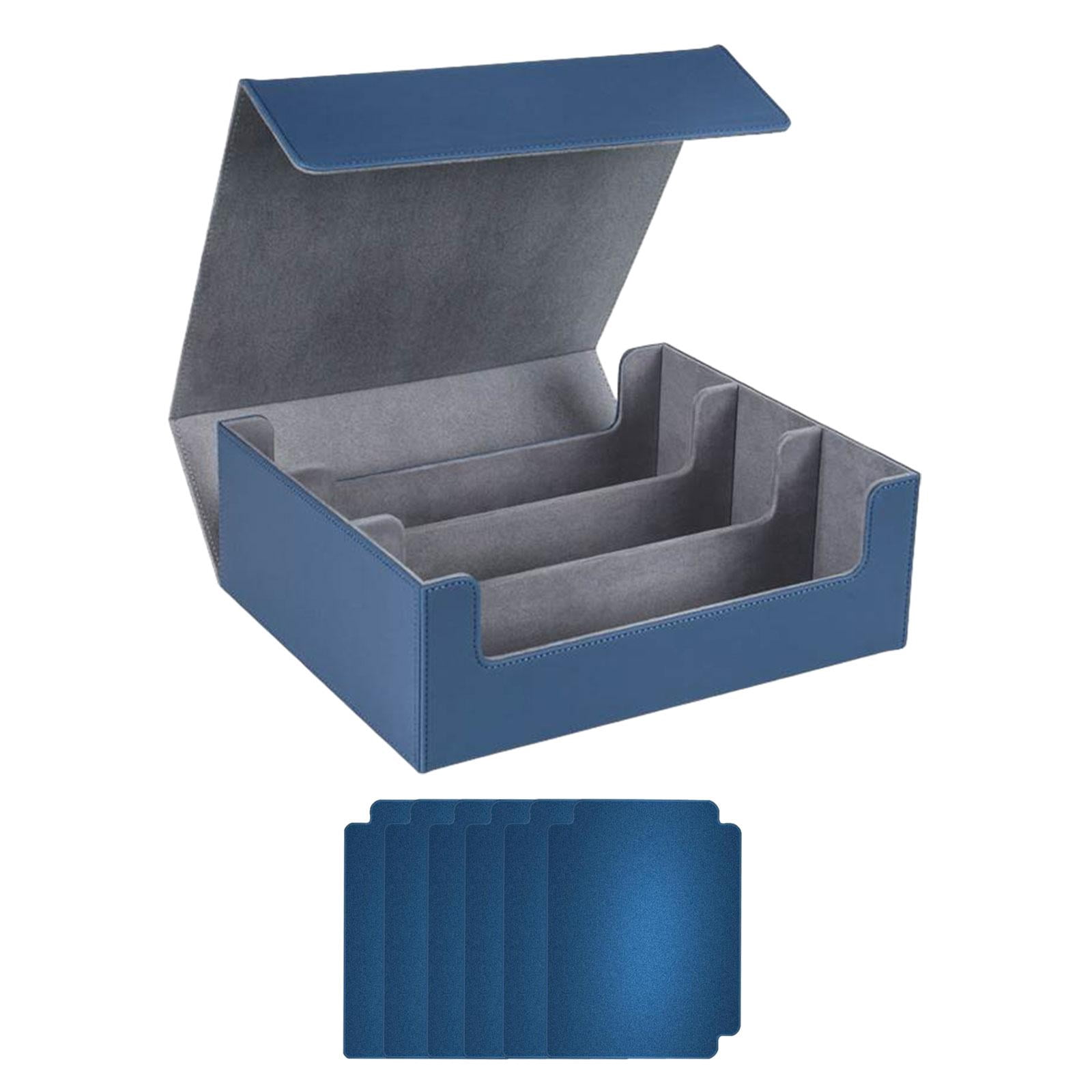 DYNWAVECA Boîte à Cartes à Collectionner Boîte à Cartes 1800 Cartes Capacité Titulaire Bleu