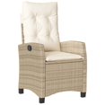 thumbnail image 2 of vidaXL 3 Piece Bistro Set with Cushions Beige Poly Rattan, 2 of 5