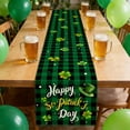 thumbnail image 4 of Fwttom St. Patrick's Day Table Flag Green Clovers Patterns Heat Insulating and Prevention of Pollution Linen Tablecloth Home Decoration, 4 of 7