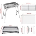 thumbnail image 3 of CNKOO Grill Barbecue Portable BBQ Stainless Steel Folding BBQ Kabab Grill Camping Grill Tabletop Grill Hibachi Grill For Shish Kabob Portable Small Grill, 3 of 5
