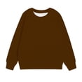 thumbnail image 4 of RXIRUCGD Sweat à Capuche pour Enfants Garçons Filles Mode Mignon Couleur Unie Manches Longues Col Rond (Marron, Taille : 2 Ans), 4 of 7