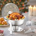 thumbnail image 1 of VEVOR 5 Qt 2 Pack Round Chafing Dish Buffet Set Full-Size Pan Stainless Steel Silver, 1 of 9