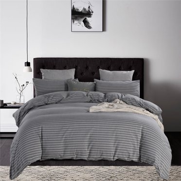 Ensemble de housse de couette en coton, jumeau, reine, roi housses de couette, Buffalo à carreaux ensemble de literie, gris rayures vers le bas housse de couette, couverture de couette de style moderne