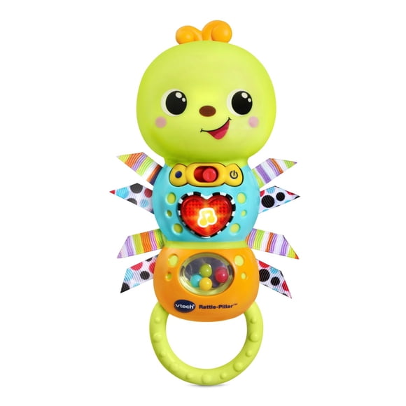 VTech Hochet P'tite chenille - Hochet bébé lumineux avec sons et mouvements - Version anglaise