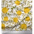thumbnail image 1 of Soimoi polyester Crepe Fabric Leaves & Rose Flower Print Sewing Fabric Yard 42 Inch Wide, 1 of 3