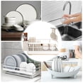 thumbnail image 1 of Two-Tier Dish Drying Rack with Integrated Utensil Holder and Efficient Drain Tray for Organized Kitchen Counter, 1 of 4