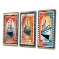 thumbnail image 3 of Designart "Vintage RMS Titanic Postal Stamp II" Boat Framed Wall Art Set Of 3 - Red Modern Frame Gallery Wall Set For Home Decor, 3 of 6