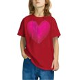 thumbnail image 2 of Posijego T-Shirts de la Saint-Valentin pour Enfants, T-Shirt Graphique avec Cœur, Garçons Filles, Col Rond, Manches Courtes, Hauts Mignons, 2 of 4