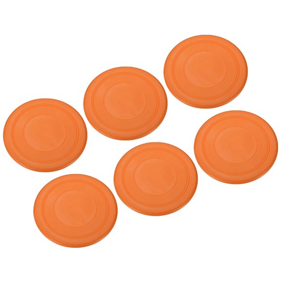 Unique Bargains 7 Inch Flying Disc, TPR Flying Discs Soft Waterproof for Adults Dog Outdoor Playing Sport Game, Orange 6Pcs