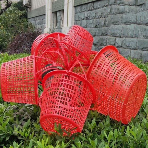 OUNONA 10 Pcs Paniers de Cueillette de Fruits en Plastique Rouges Portables Légers Panier à Fraises avec Poignée