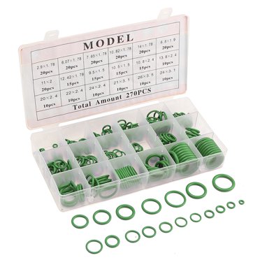 Amdohai Joint Torique en Caoutchouc 270 Pcs R134A Ensemble de Joints de Rondelle de Climatisation avec Kit de Boîte de Placages