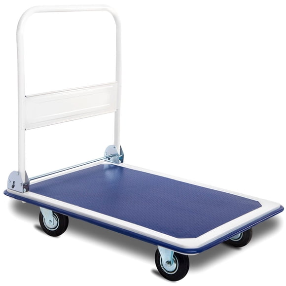 Costway Chariot Plateforme de 660 Lb, Diable Pliable, Déménagement Pliable, Chariot Poussoir d'Entrepôt, Diable
