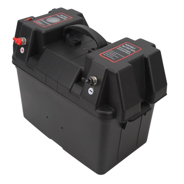 Marine Battery Power Center, ABS Trolling Motor Smart Battery Box Impact Resistant Waterproof 12V Voltmeter Design for SUV for RV for Truck
