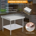 thumbnail image 4 of BeesClover Stainless Steel Grill Stand Table, NSF Certified Work Table with Adjustable Legs, 400 Lbs Capacity, 2" Edge Baffle, Equipment Stand for Commercial Restaurant, Hotel, 4 of 7