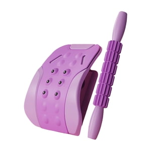 Bunblic Dos Masser du bas du dos avec massage Roller Muscle Relaxation Craque à cran portable pour chaise Home Bed Violet