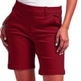 thumbnail image 2 of CFLVAEK Shorts pour Femmes Grande Taille Shorts en Sergé Extensible pour Femmes Taille Fine à Enfiler Coupe Régulière Shorts de Randonnée Été Décontractés avec Poches en Ventes Chaudes Rouge TTTTG, 2 of 10