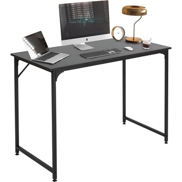 BestOffice Computer Desk, 39-Inch Modern Home Office Study Table, PC Workstation with Sturdy Metal Frame, Black