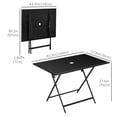 thumbnail image 3 of Outsunny Table à Manger d'Extérieur Pliable avec Trou pour Parasol, Noir, 3 of 10