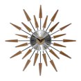 thumbnail image 1 of Infinity Instruments Sunburst Horloge Murale Satellite en Métal Mi-Siècle, Noyer, 1 of 5
