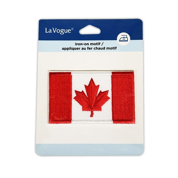 LA VOGUE Canadian Flag Iron-On Patch - 11.4 × 8.9 cm (4.5 × 3.5 in), 1 pc