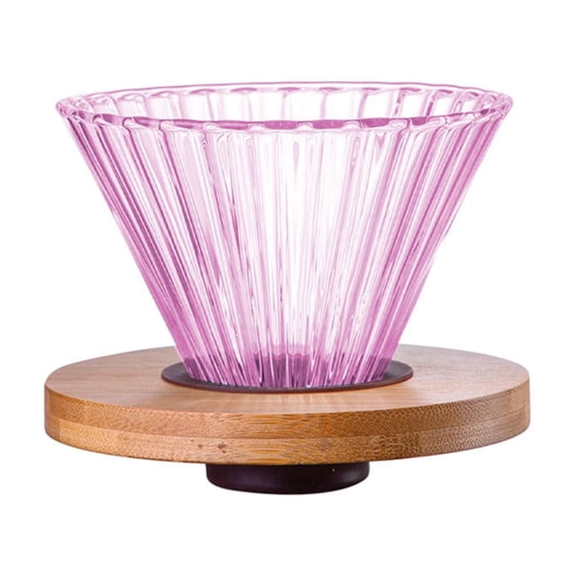Glass Coffee Mugs Coffee Filter Coffee Colored Glass Filter Mug Portable Glass Hand Brewed Coffee Filter Mug Drip Reusable Filter Removable Wooden Base Clear Coffee Mug