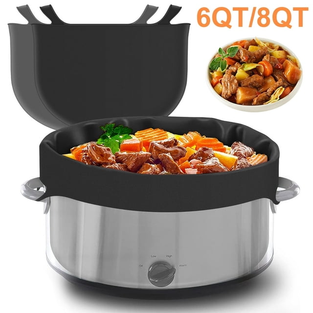 Generic 8 Quart Reusable Leakproof Silicone Slow Cooker Divider Liner