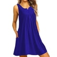 thumbnail image 1 of Innerwin Robe Mini Boutonnée Femme Robe d'Été Plage Ample Bohème Tibétain Bleu TG, 1 of 4