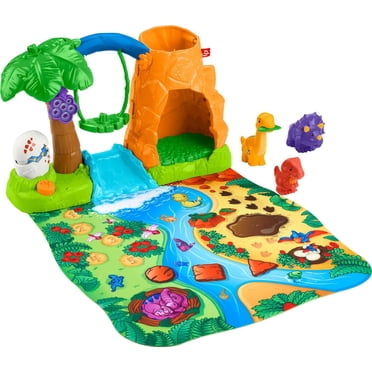 Fisher-Price Little People Dinosaur Village & Play Mat Toddler Playset, 3 Toy Figures - Walmart Exclusive