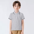 thumbnail image 2 of Chemises Garçons Manches Courtes Décontractées Polo Uni Gris 7-8 Ans, 2 of 6